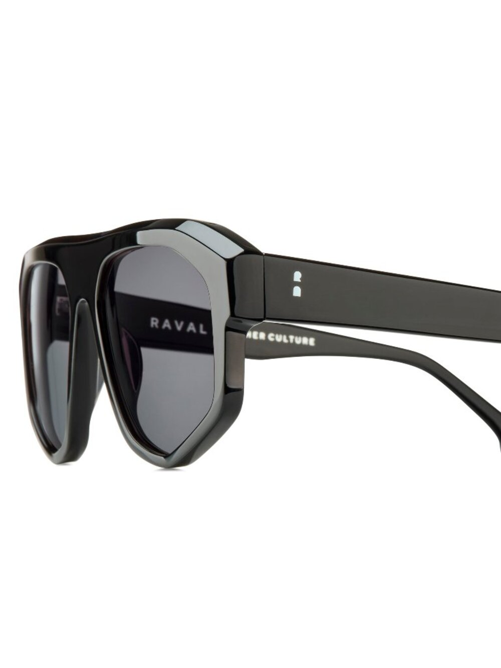 New Raval Eyewear Men's Sunglasses Black Square Grey Lens Acetate Frame TWO C1